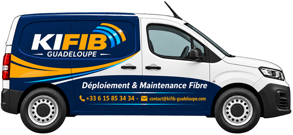 Camionnette KIFIB Guadeloupe — Déploiement & Maintenance Fibre